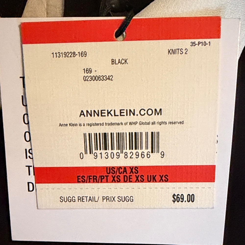 Anne Klein Black & White Women's Top NWT XS ❤️ LOVE! - Picture 6 of 7